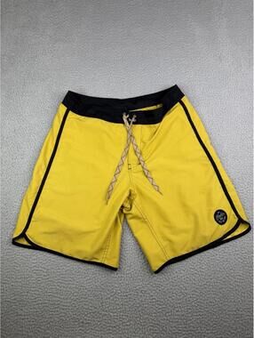 Howler Bros Yellow & Black Board Shorts Men's 34 Swim Trunks Surf
